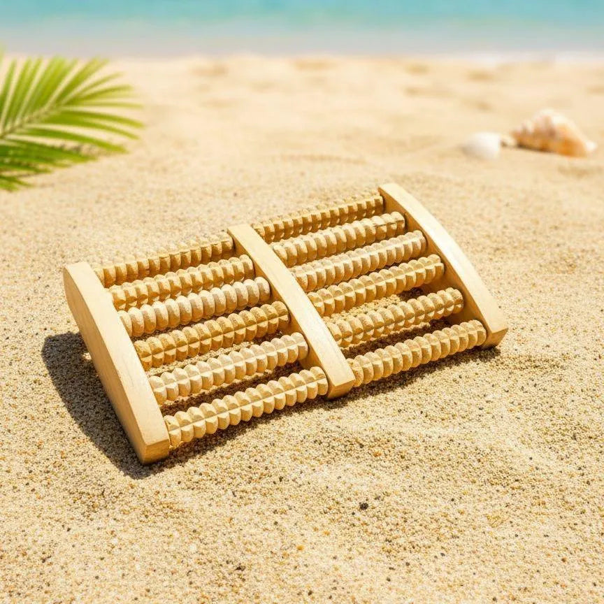 Wooden Foot Massager Roller for Pain Relief & Reflexology