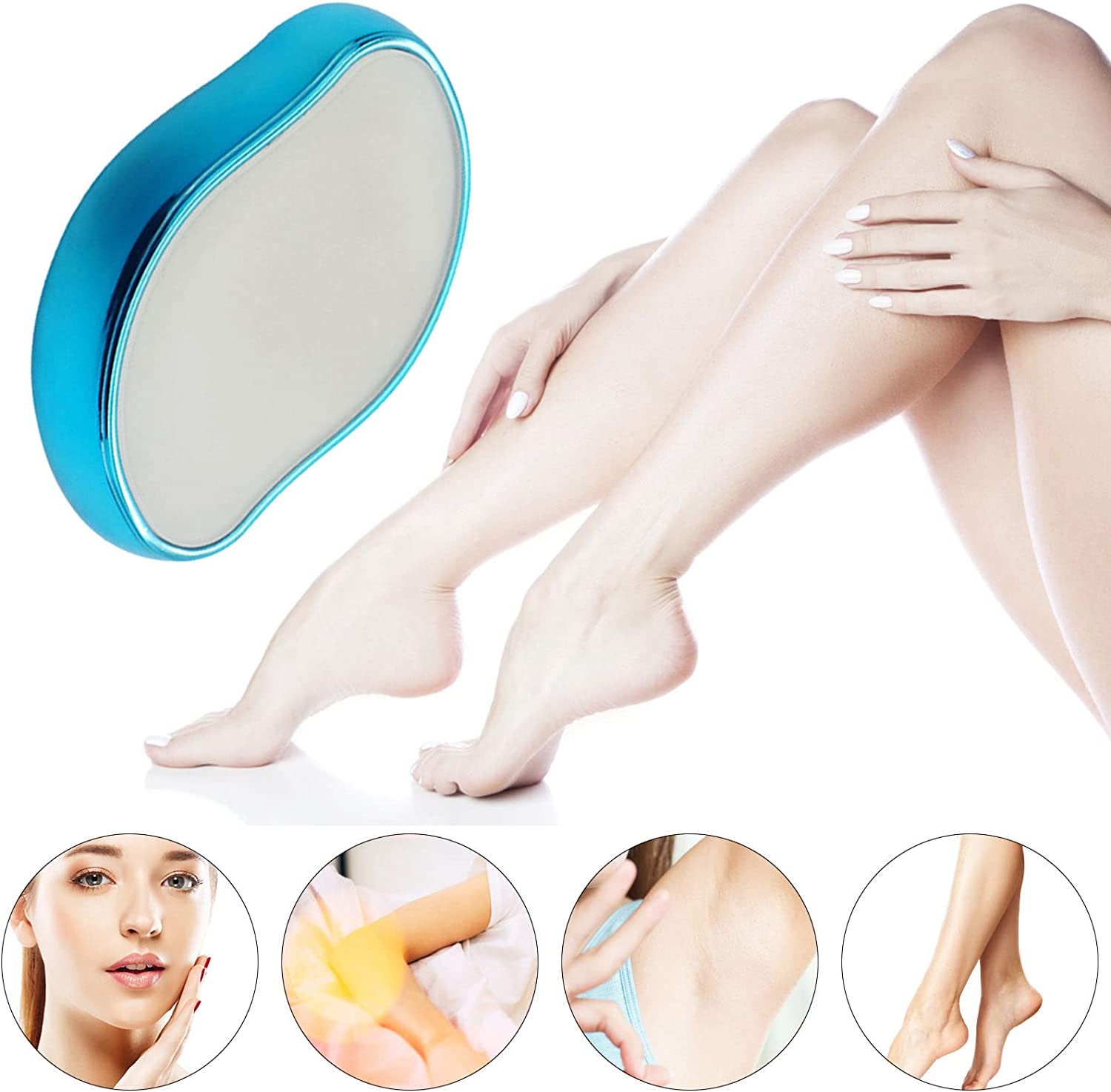 Crystal Hair Eraser – Magic Painless Hair Remover Stone for Men & Women | Reusable Exfoliating Epilator for Legs, Arms & Back | Smooth & Silky Skin