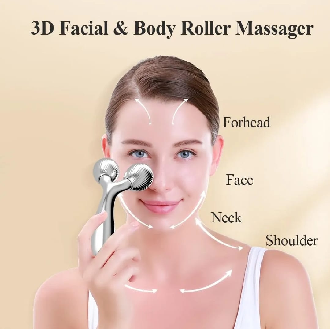 “3D Y-Shape Facial Massager Roller – Face Lift, Skin Tightening & Puffiness Reduction Tool”