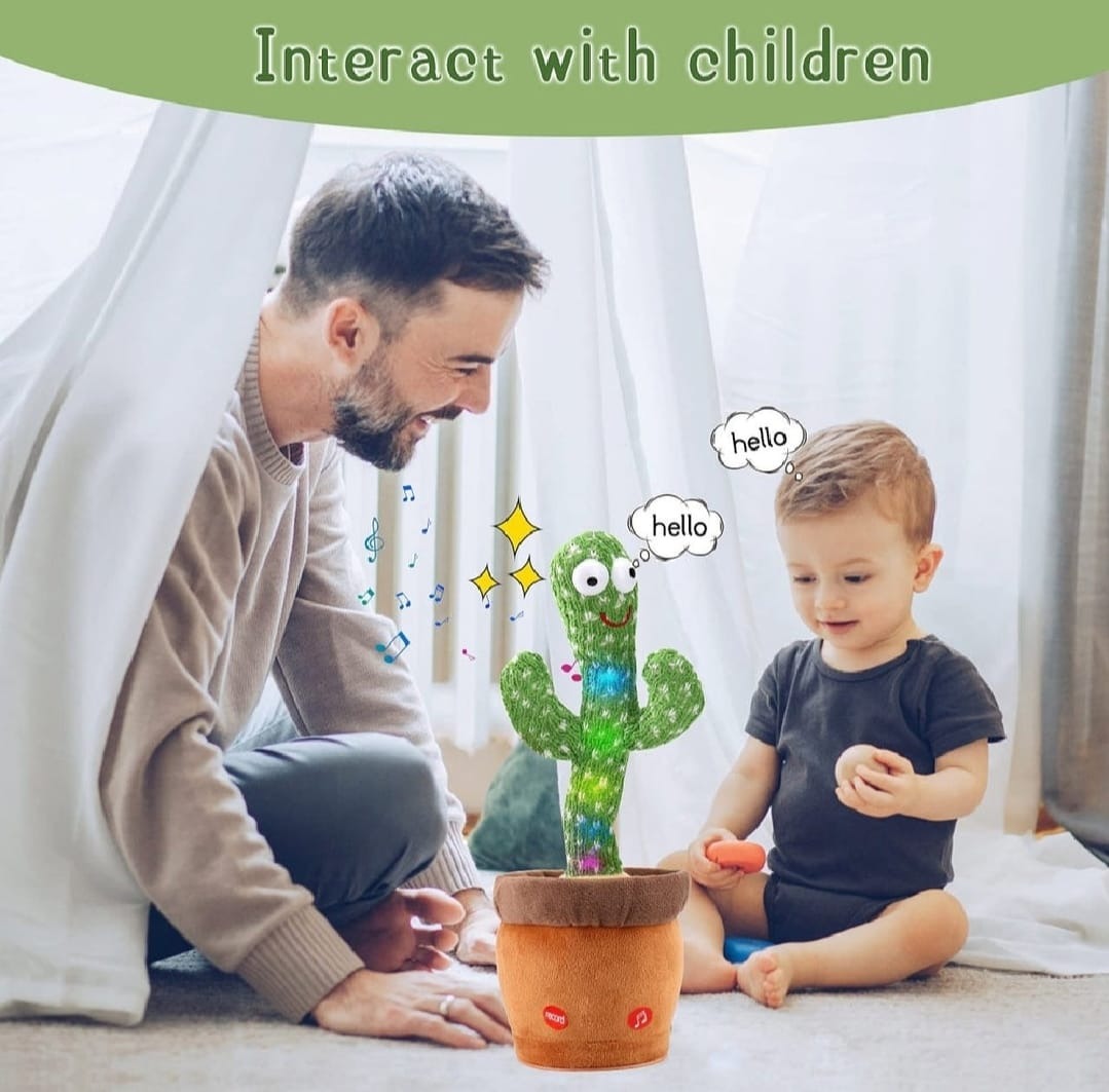 Dancing Cactus Toy for Kids – Talking & Singing Plush Cactus | Interactive Mimic Toy | Battery Operated Fun Toy for Toddlers